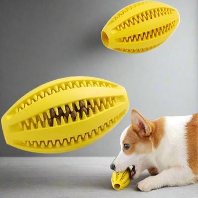 Jouet Interactif pour Chien - ChewBounceBall™ - Jaune - Croq chien