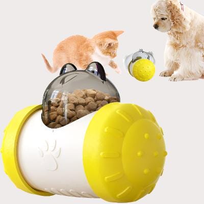 Distributeur de Croquettes pour Chien - BrainChase™ - Jaune - Croq chien