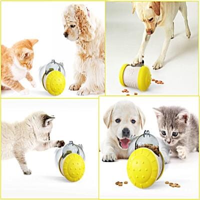 Distributeur de Croquettes pour Chien - BrainChase™ - Jaune - Croq chien