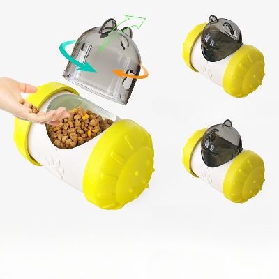 Distributeur de Croquettes pour Chien - BrainChase™ - Jaune - Croq chien